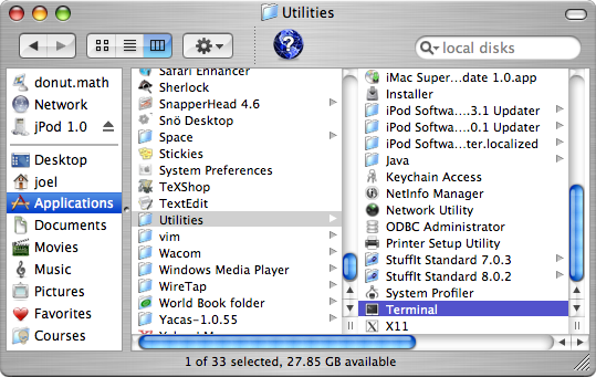 Finder Window with Terminal