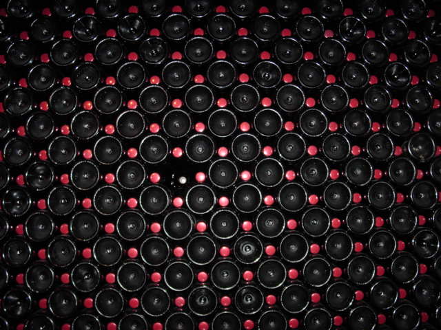 Aging wine bottles