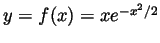 $ y=f(x)=xe^{-x^2/2}$